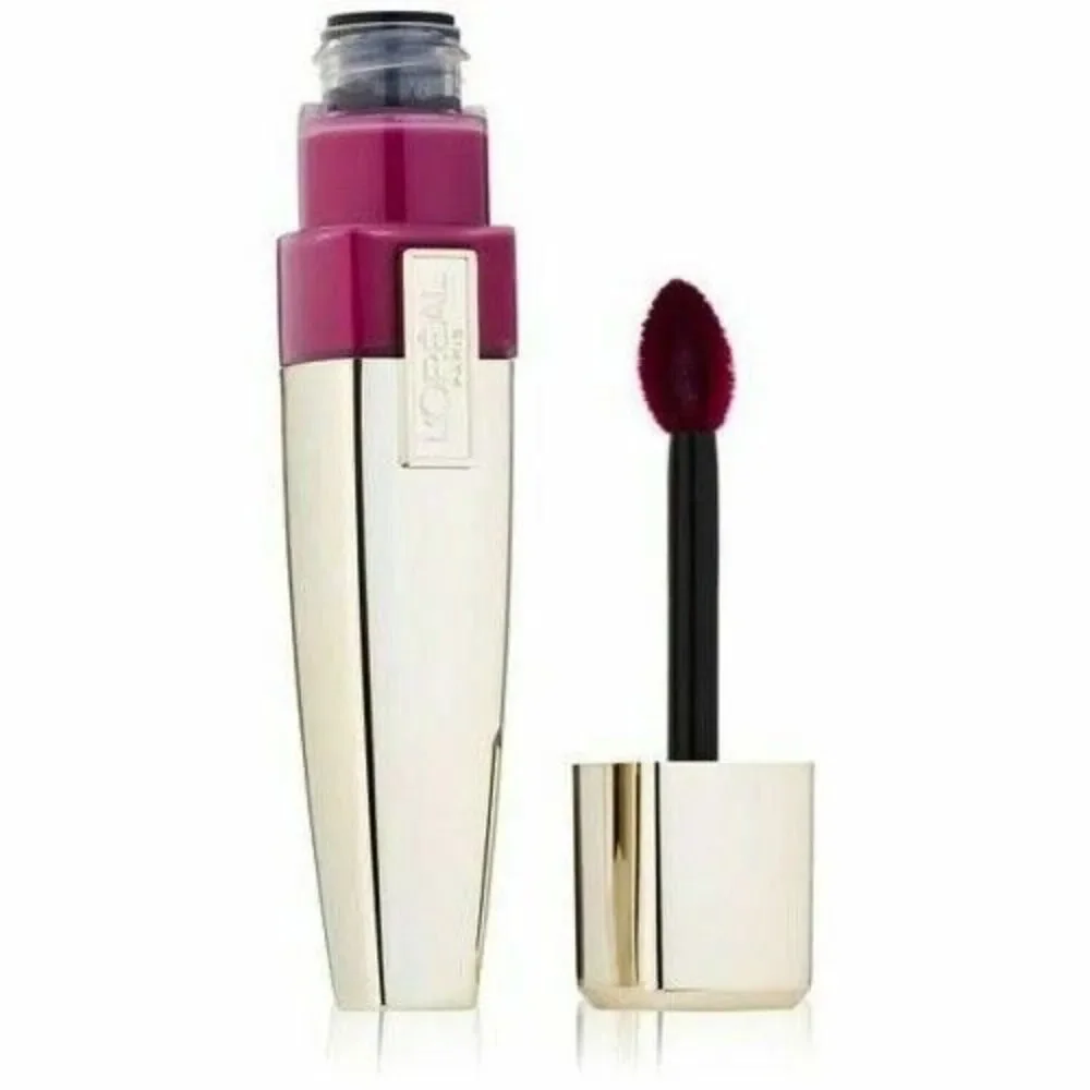 (5) L'OREAL Caresse Wet Shine Lip Stain Gloss in 186 Berry Persistent NEW Lot